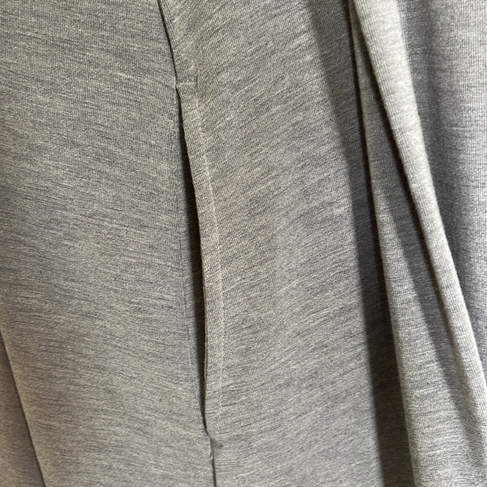 MPG Soft Gray Sleeveless Dress with Padded Bra Bodice Sheer Hem Trim‎ Womens M - Picture 5 of 7